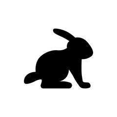 Rabbit black sign icon. Vector illustration eps 10