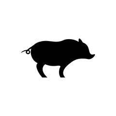 Pig black sign icon. Vector illustration eps 10