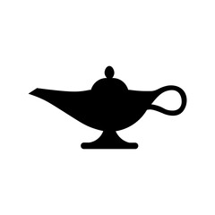 Aladdin lamp black sign icon. Vector illustration eps 10 - obrazy, fototapety, plakaty