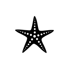 Fototapeta premium Starfish black sign icon. Vector illustration eps 10