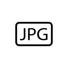Icon of black square and jpg sign. Vector illustration eps 10