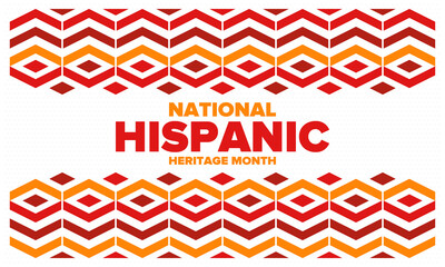Obraz premium National Hispanic Heritage Month in September and October. Hispanic and Latino Americans culture. Celebrate annual in United States. Poster, card, banner and background. Vector illustration