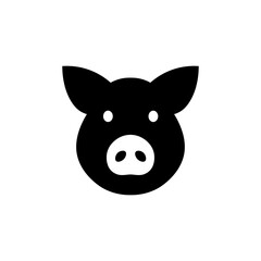 Pig black sign icon. Vector illustration eps 10