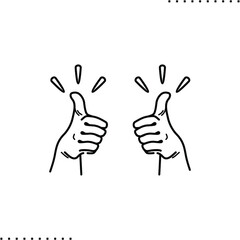 positive feedback, thumbs up vector icon in outline