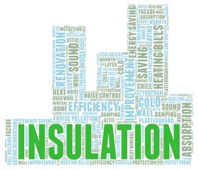 Insulation vector illustration word cloud isolated on a white background.