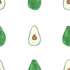 Vegetables is a collection of high-quality hand-drawn watercolor and line art seamless patterns with avocado.