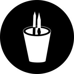 3d isometric pencil in circle icon. colorful flat pencil. Isometric office stationery. Vector illustration 