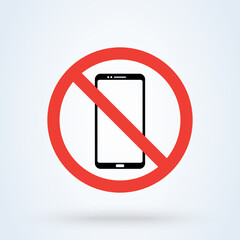 No phone vector icon isolated on white background. Simple modern icon design illustration.