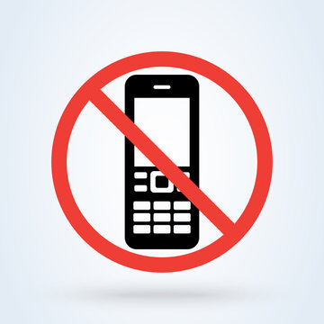 No phone vector icon isolated on white background. Simple modern icon design illustration.