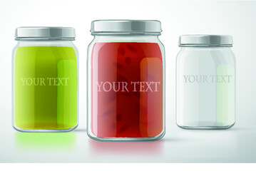 glass jar with label