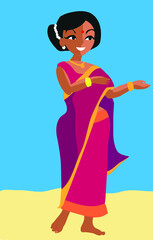 girl in saree. Vector
