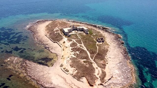 aerial view of isola delle correnti in sicily