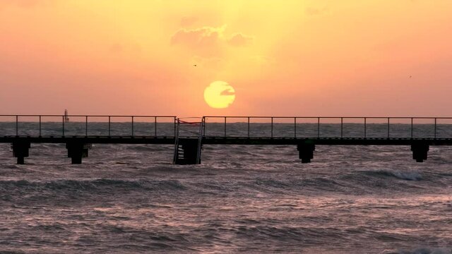 beautiful sunset over higgs beach pier in key west