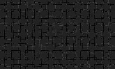 Abstract creative background pattern of geometric shapes in the form of rectangles. Vector graphics on a black background.