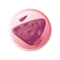 planet or asteroid of the solar system brown color on white background