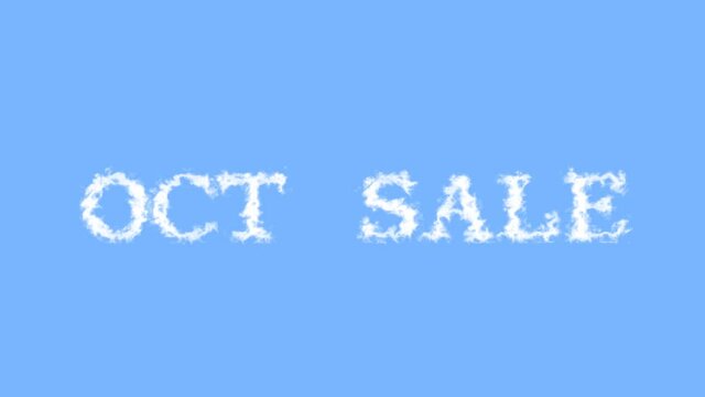 Oct Sale cloud text effect sky isolated background. animated text effect with high visual impact. letter and text effect. 