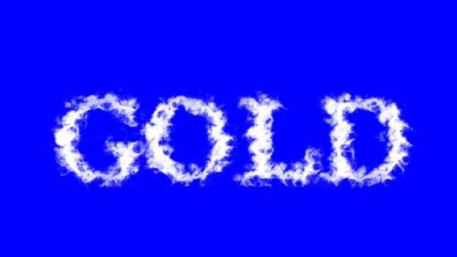 Gold cloud text effect blue isolated background. animated text effect with high visual impact. letter and text effect. 