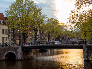 Fototapeta na wymiar canal in amsterdam netherlands