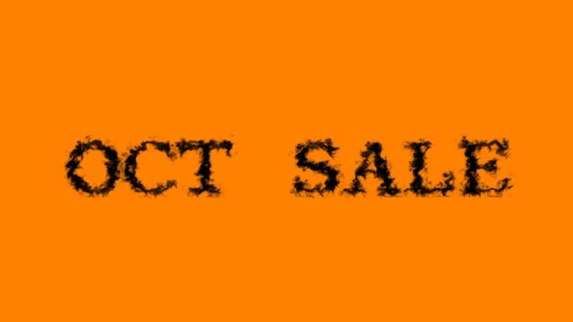 Oct Sale smoke text effect orange isolated background. animated text effect with high visual impact. letter and text effect. 
