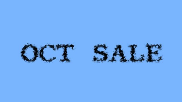 Oct Sale smoke text effect sky isolated background. animated text effect with high visual impact. letter and text effect. 
