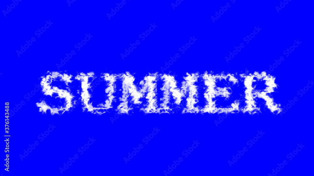Fototapete Summer cloud text effect blue isolated background. animated text effect with high visual impact. letter and text effect. 