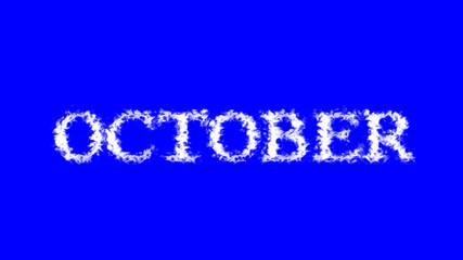 Fototapeta na wymiar October cloud text effect blue isolated background. animated text effect with high visual impact. letter and text effect. 