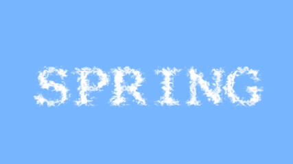 Spring cloud text effect sky isolated background. animated text effect with high visual impact. letter and text effect. 