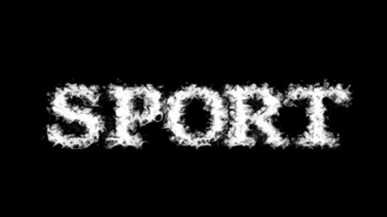 Sport cloud text effect black isolated background. animated text effect with high visual impact. letter and text effect. 