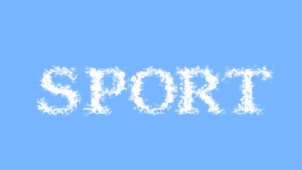 Sport cloud text effect sky isolated background. animated text effect with high visual impact. letter and text effect. 