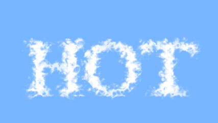 Hot cloud text effect sky isolated background. animated text effect with high visual impact. letter and text effect. 