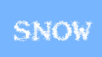 Snow cloud text effect sky isolated background. animated text effect with high visual impact. letter and text effect. 