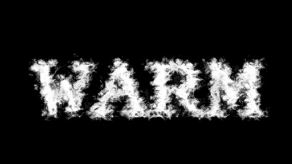 Warm cloud text effect black isolated background. animated text effect with high visual impact. letter and text effect. 