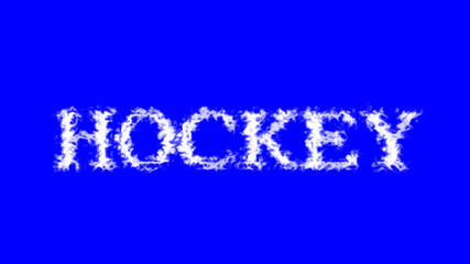 Hockey cloud text effect blue isolated background. animated text effect with high visual impact. letter and text effect. 