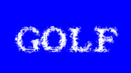 Golf cloud text effect blue isolated background. animated text effect with high visual impact. letter and text effect. 