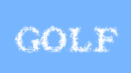 Golf cloud text effect sky isolated background. animated text effect with high visual impact. letter and text effect. 