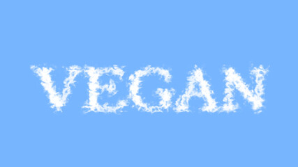 Vegan cloud text effect sky isolated background. animated text effect with high visual impact. letter and text effect. 