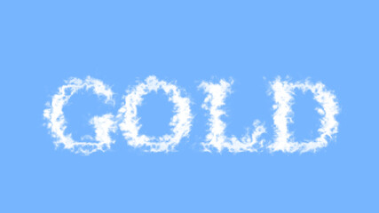 Gold cloud text effect sky isolated background. animated text effect with high visual impact. letter and text effect. 