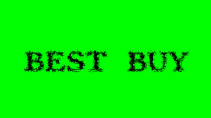 Best buy smoke text effect green isolated background. animated text effect with high visual impact. letter and text effect. 