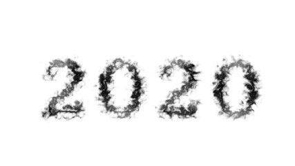 2020 smoke text effect white isolated background. animated text effect with high visual impact. letter and text effect. 