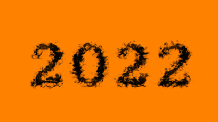 2022 smoke text effect orange isolated background. animated text effect with high visual impact. letter and text effect. 
