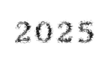 2025 smoke text effect white isolated background. animated text effect with high visual impact. letter and text effect. 