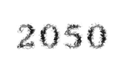 2050 smoke text effect white isolated background. animated text effect with high visual impact. letter and text effect. 