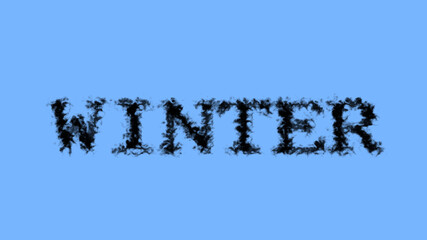 Winter smoke text effect sky isolated background. animated text effect with high visual impact. letter and text effect. 