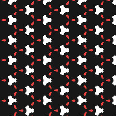 Vector seamless pattern texture background with geometric shapes, colored in black, red, white colors.
