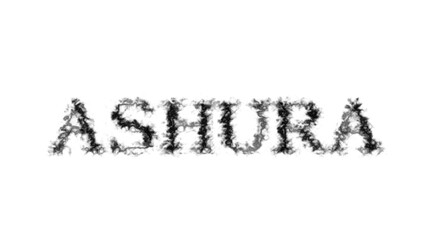 Ashura smoke text effect white isolated background. animated text effect with high visual impact. letter and text effect. 
