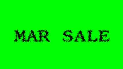 Mar Sale smoke text effect green isolated background. animated text effect with high visual impact. letter and text effect. 