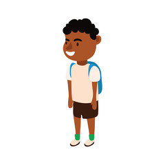 little student afro boy avatar character