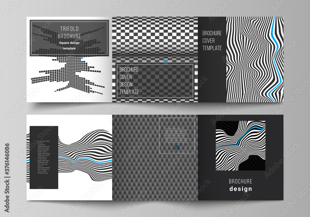 Poster the minimal vector editable layout of square format covers design templates for trifold brochure, fl