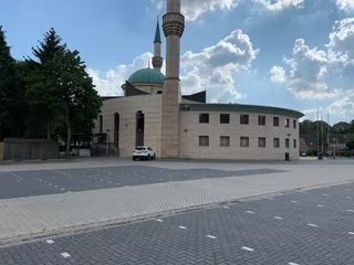 Foto op Plexiglas Moskee Süleymaniye Camii mosque in city centre.  Tilburg, North Brabant / Netherlands. © Lukas
