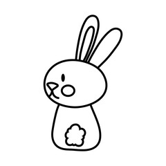 mid autumn cute rabbit back line style icon